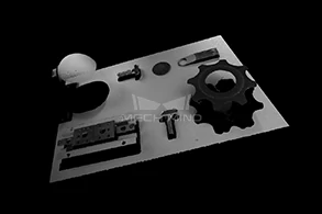 一定程度反光、暗色的工件