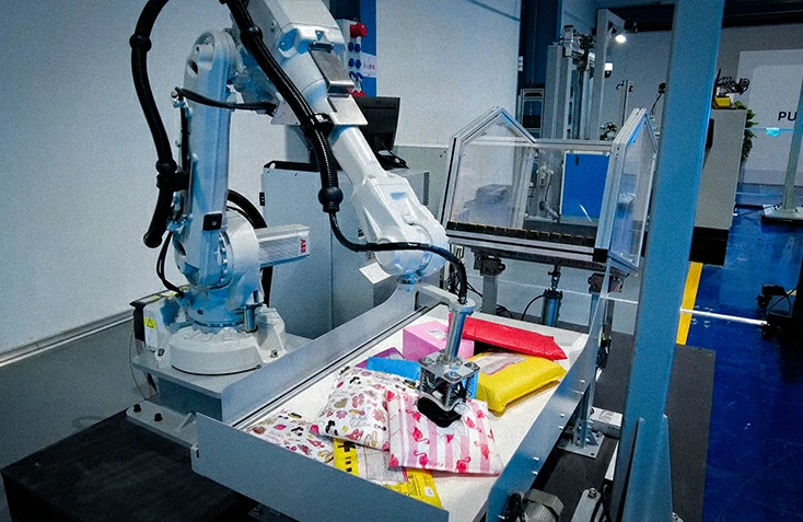 视觉引导快递包裹供包